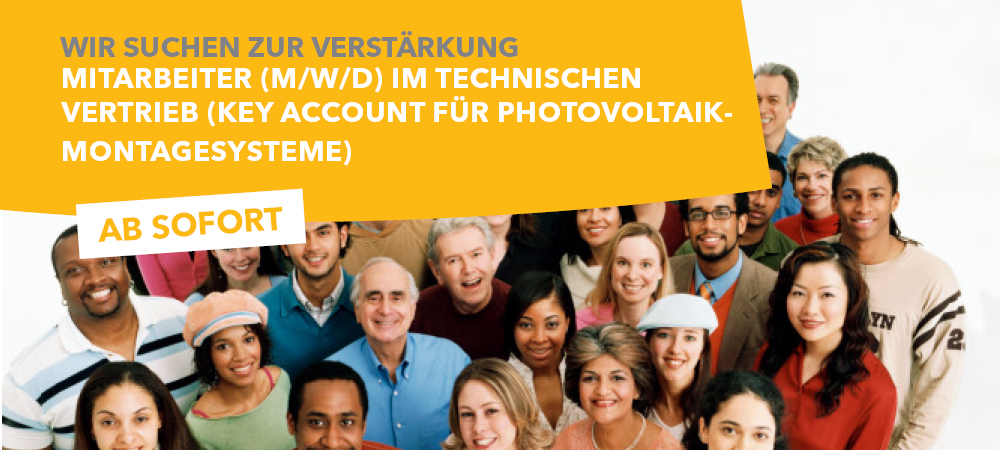 Mitarbeiter (m/w/d) im Technischen Vertrieb (Key Account für Photovoltaik-Montagesysteme) 